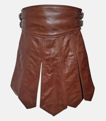 Bold Brown Leather Gladiator Kilt