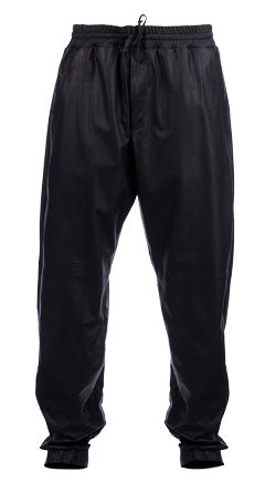 Casual Baggy Leather Trousers with Elastic Waist