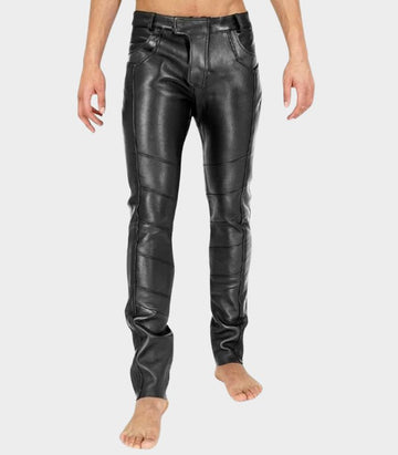 Genuine Sheep Leather Slim Fit Pants with Soft Polyester Lining