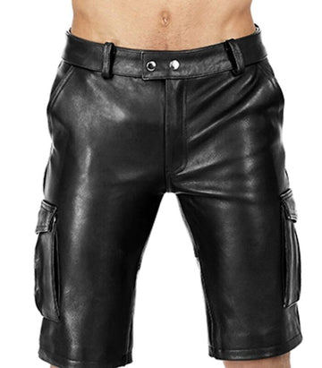 Leather Shorts with Premium Aniline Cowhide Finish