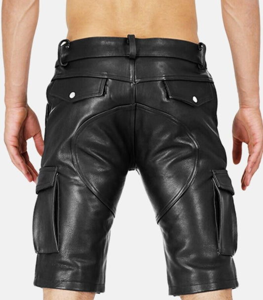 Leather Shorts with Premium Aniline Cowhide Finish