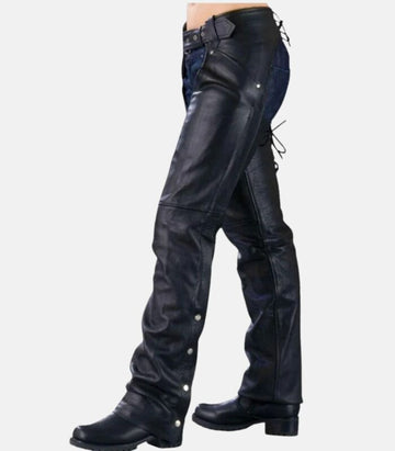 Premium Bootcut Leather Chaps with Adjustable Fit and Jean-Style Pockets
