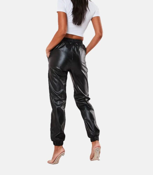 Slim Fit Handmade premium Black Leather Trousers