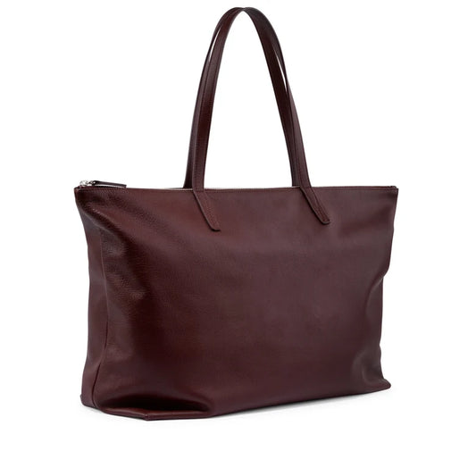 Soft Leather Tote Bag with Ample Storage & Zippered Closure