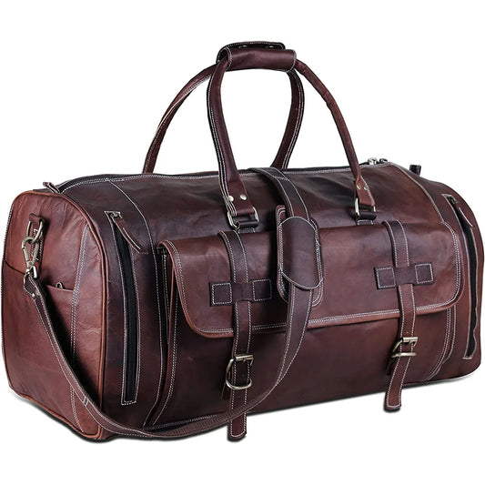 The Borsone Vintage-Inspired Leather Duffle Bag