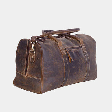 The Coarse Leather Travel Duffle with Modern Utility
