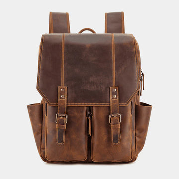 The Compact Sleek and Spacious Leather Backpack for Modern Adventures