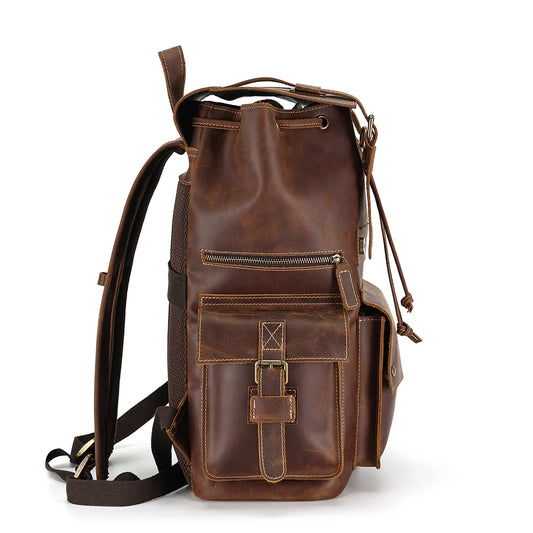 The Drawstring Leather Backpack with Modern Design for Everyday Elegance