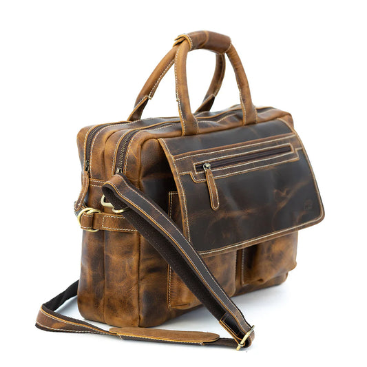The Pilot Leather Briefcase with Rugged Elegance