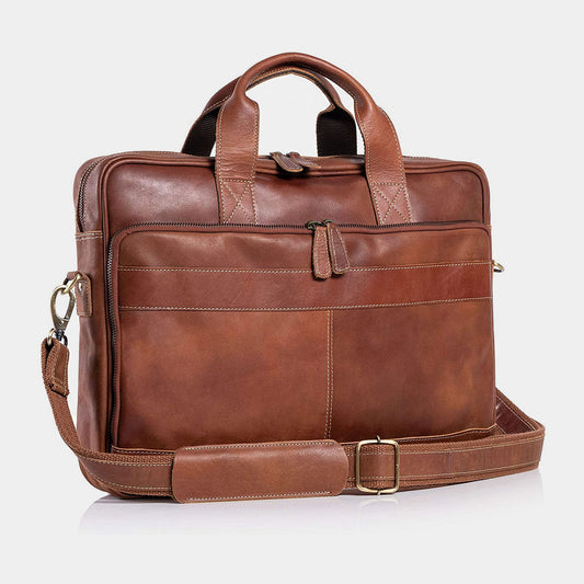 The Skyler Leather Briefcase with Sleek Style & Functionality