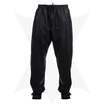Casual Baggy Leather Trousers with Elastic Waist