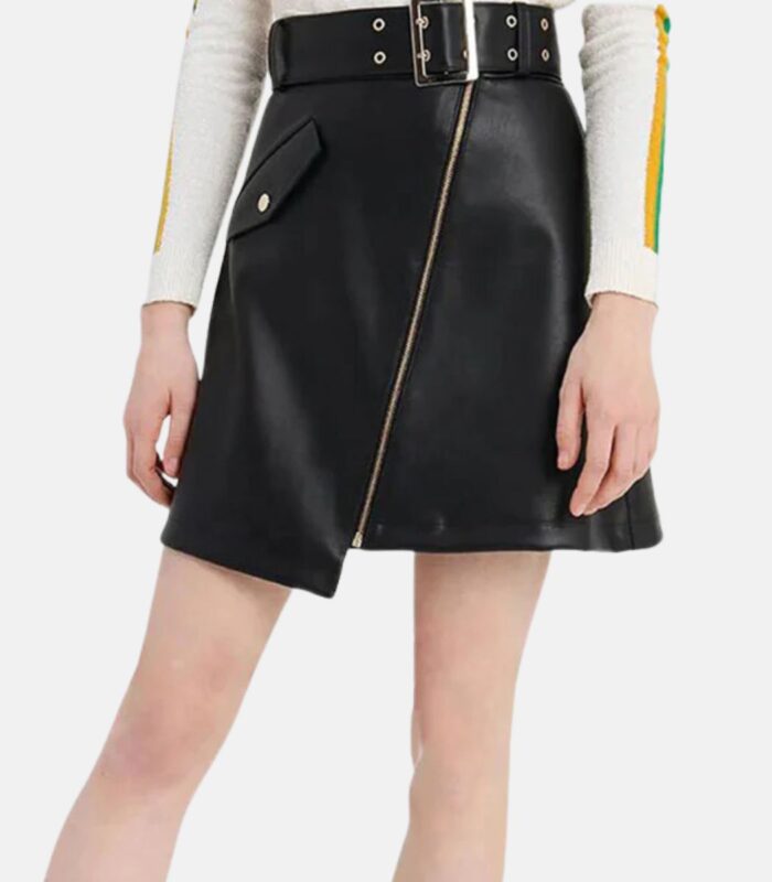 Handcrafted Odalys Soft Leather Skirt with Adjustable Belt