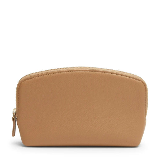 Leather Pouch for Makeup Essentials with wide Zipper