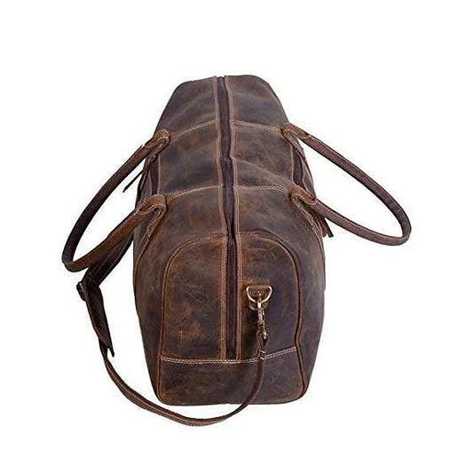 The Coarse Leather Travel Duffle with Modern Utility