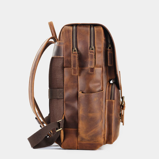 The Compact Sleek and Spacious Leather Backpack for Modern Adventures